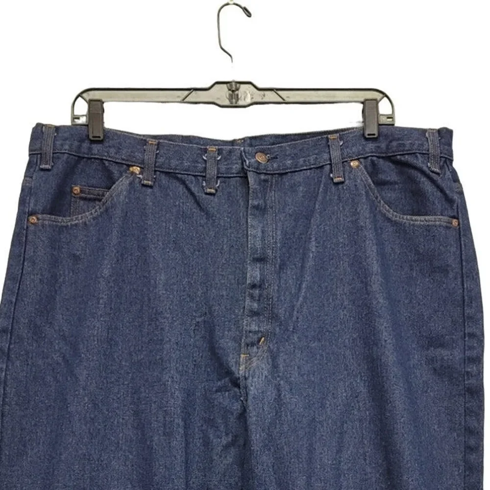Mutual Weave Mens 42X30 PolyCotton Straight Leg Denim Blue Jeans w Pockets
